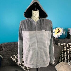 QuikSilver Fleece Lined Zip Up Hoodie, Large